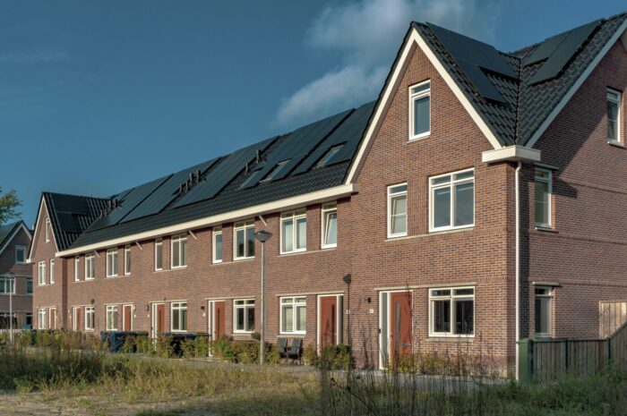 Woonhuizen met zonnepanelen